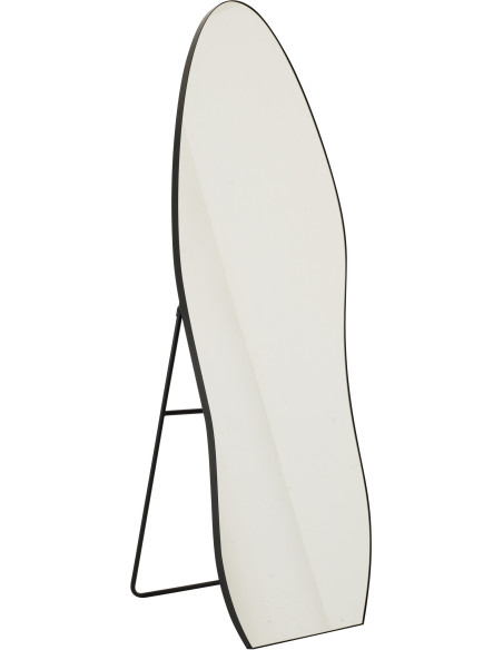 Grand Miroir sur pied design irrégulier Organique 56x180 Métal Noir Odine 