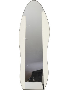 Grand Miroir sur pied design irrégulier Organique 56x180 Métal Noir Odine 