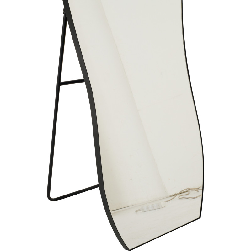 Grand Miroir sur pied design irrégulier Organique 56x180 Métal Noir Odine 
