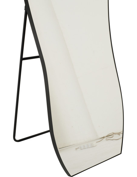 Grand Miroir sur pied design irrégulier Organique 56x180 Métal Noir Odine 