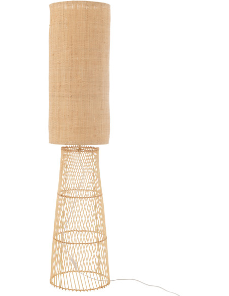 Grand Lampadaire sur pied bohème chic Bambou Lin Naturel Room 
