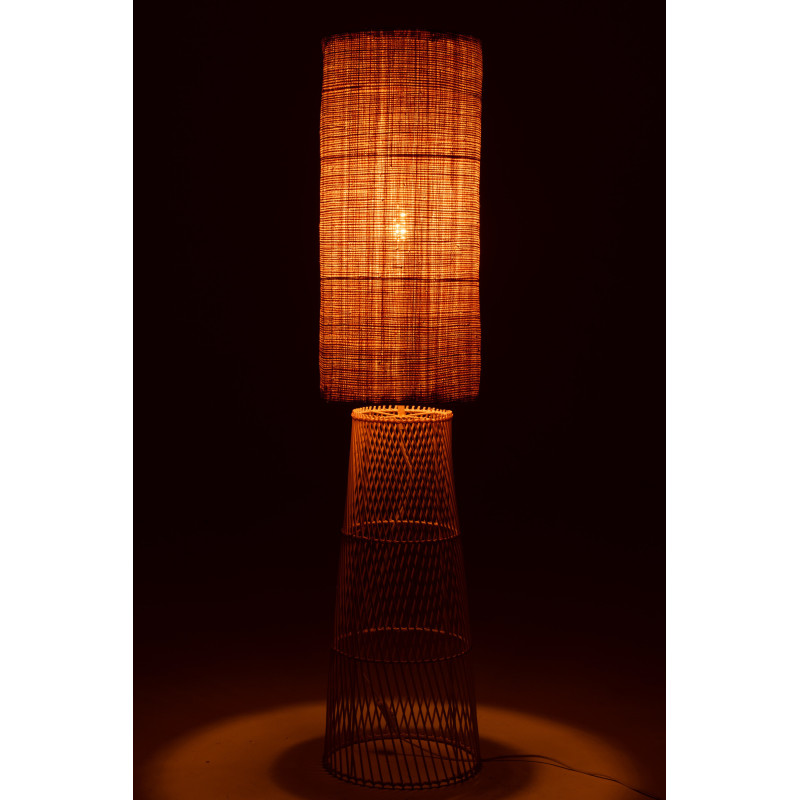 Grand Lampadaire sur pied bohème chic Bambou Lin Naturel Room 