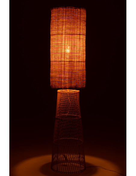 Grand Lampadaire sur pied bohème chic Bambou Lin Naturel Room 