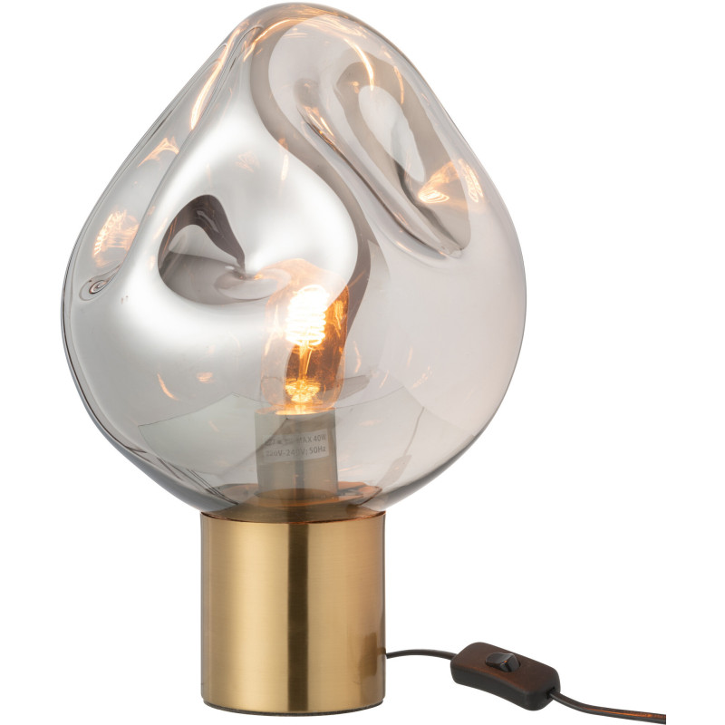 Lampe à poser design chic Verre Gris Métal Doré Nébulia 