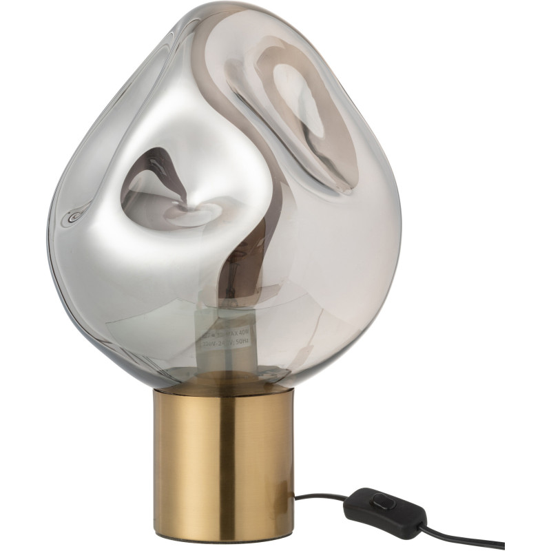 Lampe à poser design chic Verre Gris Métal Doré Nébulia 