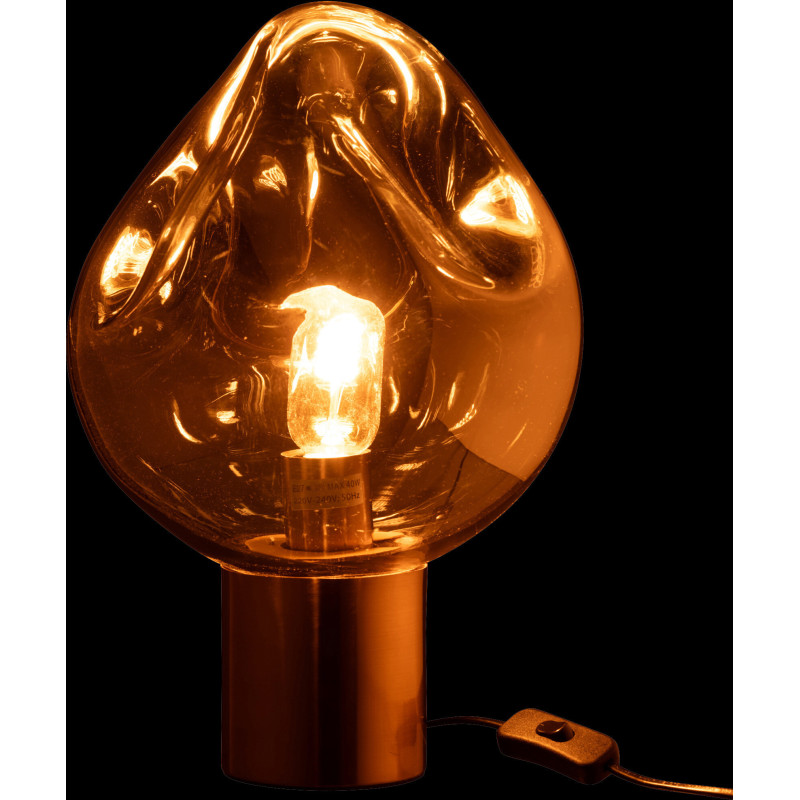 Lampe à poser design chic Verre Gris Métal Doré Nébulia 