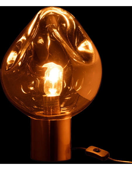 Lampe à poser design chic Verre Gris Métal Doré Nébulia 