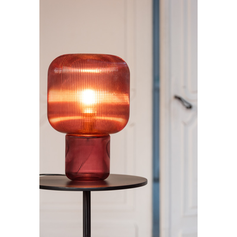 Lampe à poser design chic Verre Rouge Luméa 