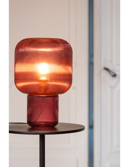 Lampe à poser design chic Verre Rouge Luméa 