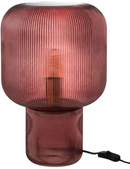 Lampe à poser design chic Verre Rouge Luméa 