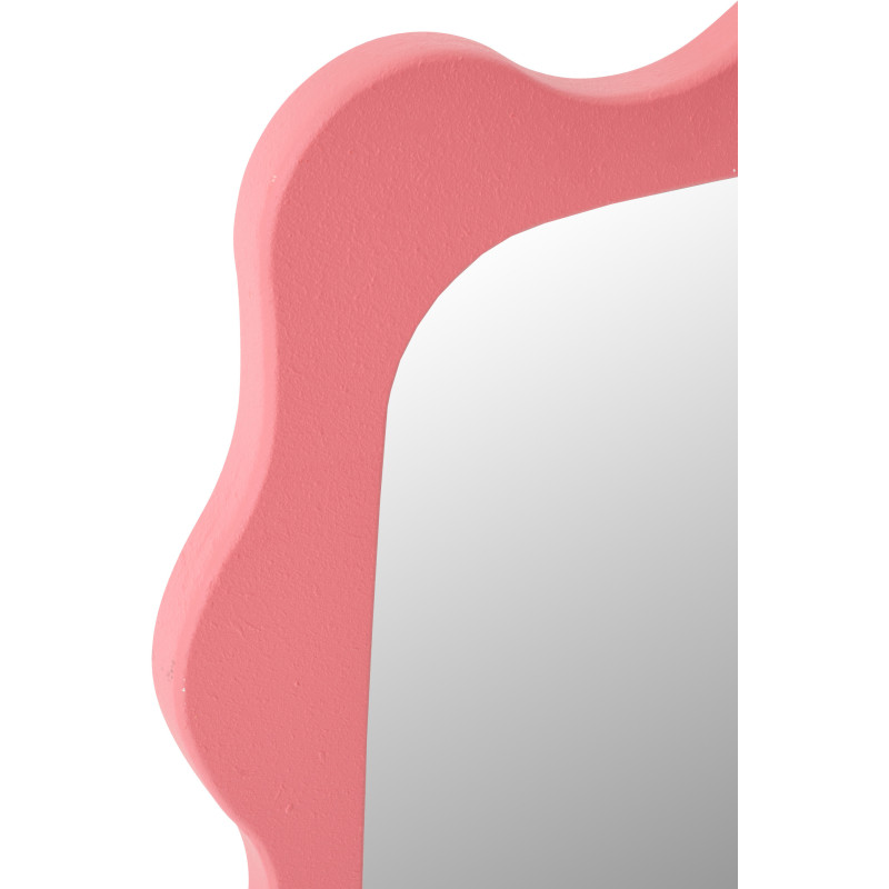 Miroir mural design Pop Vague Organique 57x76 Bois MDF Rose foncé Waviny 