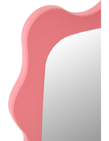 Miroir mural design Pop Vague Organique 57x76 Bois MDF Rose foncé Waviny 