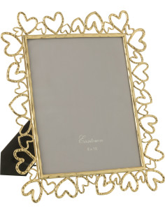 Cadre photo design chic Coeurs pour photo 20x25 Métal Doré Klo 