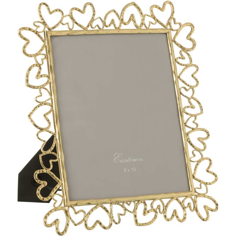 Cadre photo design chic Coeurs pour photo 20x25 Métal Doré Klo 