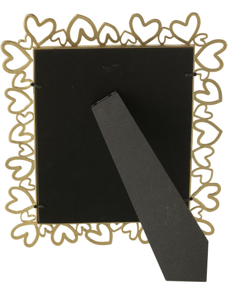 Cadre photo design chic Coeurs pour photo 20x25 Métal Doré Klo 