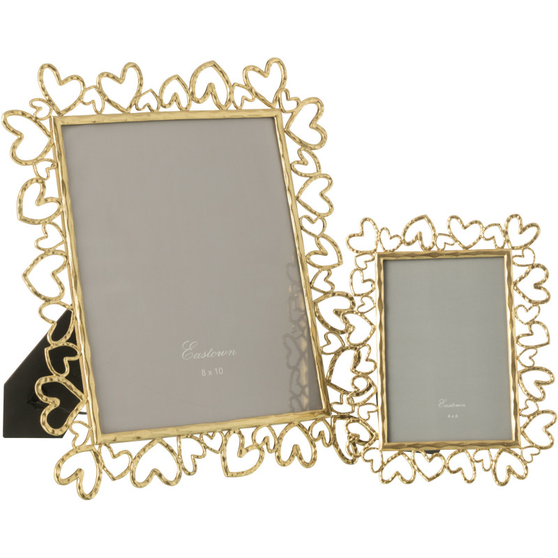 Cadre photo design chic Coeurs pour photo 20x25 Métal Doré Klo 