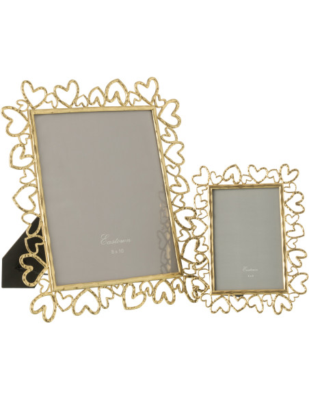 Cadre photo design chic Coeurs pour photo 20x25 Métal Doré Klo 
