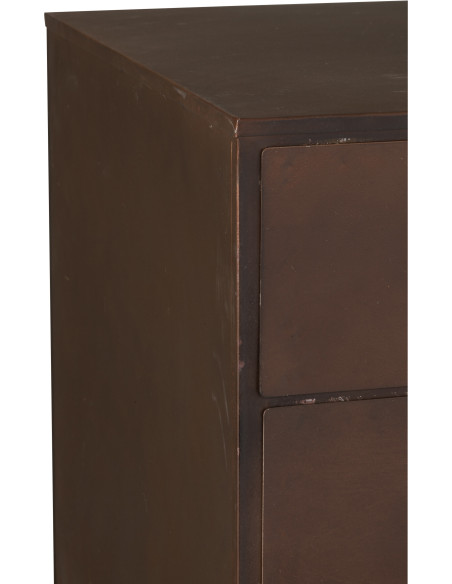 Grand Meuble d'apothicaire design vintage 24 tiroirs Métal Marron rouille Bade 
