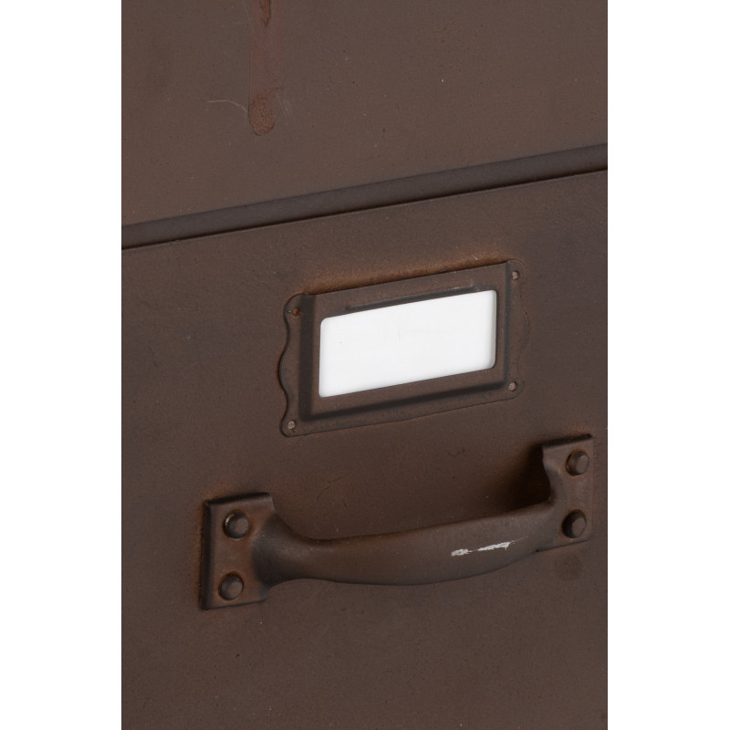 Grand Meuble d'apothicaire design vintage 24 tiroirs Métal Marron rouille Bade 
