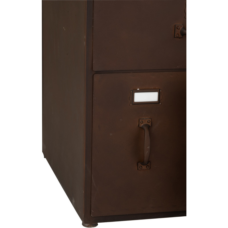Grand Meuble d'apothicaire design vintage 24 tiroirs Métal Marron rouille Bade 