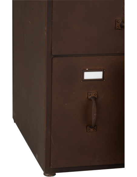 Grand Meuble d'apothicaire design vintage 24 tiroirs Métal Marron rouille Bade 