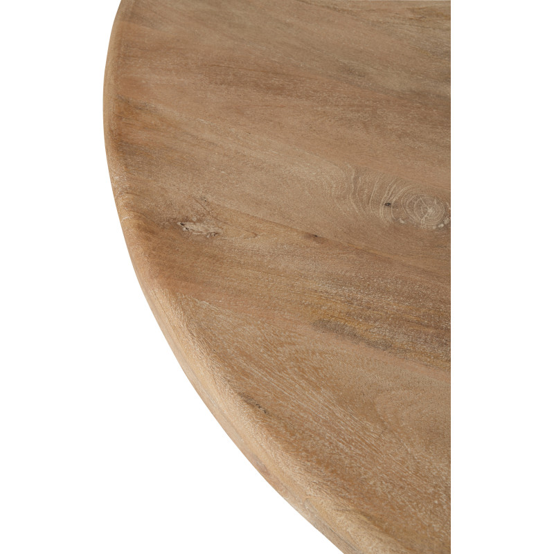 Table à manger design Japandi Ronde 6 personnes Bois de manguier Naturel Puur 