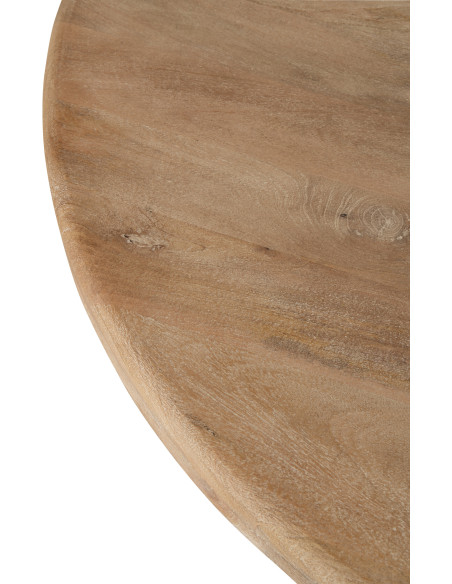 Table à manger design Japandi Ronde 6 personnes Bois de manguier Naturel Puur 
