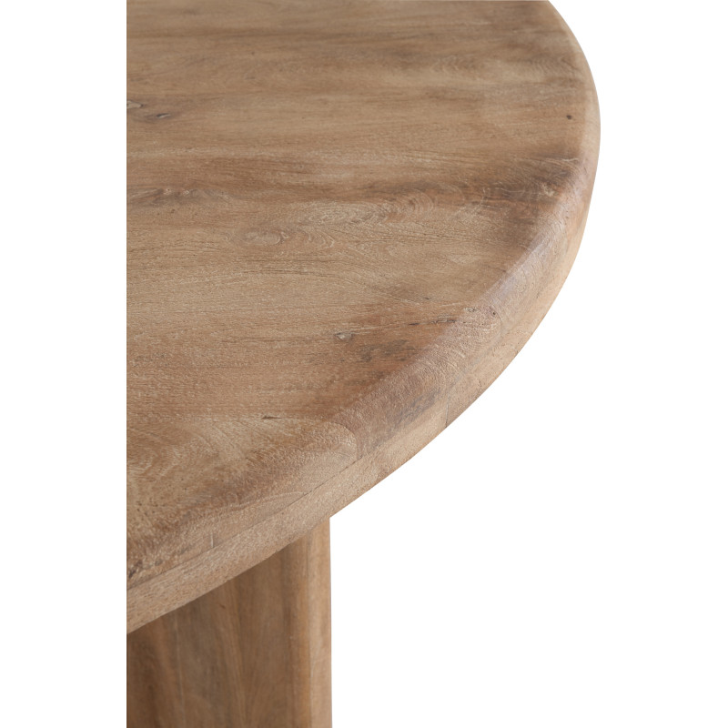 Table à manger design Japandi Ronde 6 personnes Bois de manguier Naturel Puur 