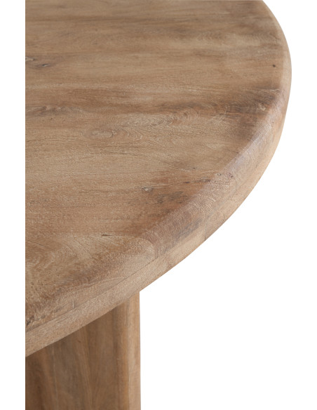 Table à manger design Japandi Ronde 6 personnes Bois de manguier Naturel Puur 