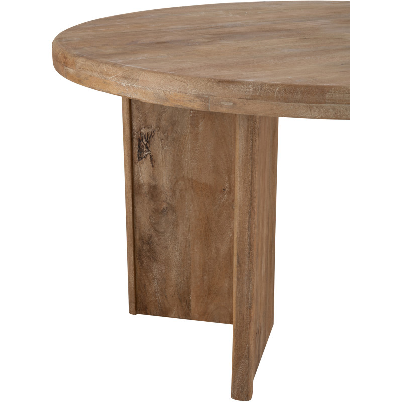 Table à manger design Japandi Ronde 6 personnes Bois de manguier Naturel Puur 