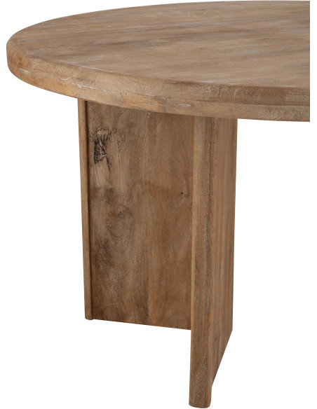 Table à manger design Japandi Ronde 6 personnes Bois de manguier Naturel Puur 