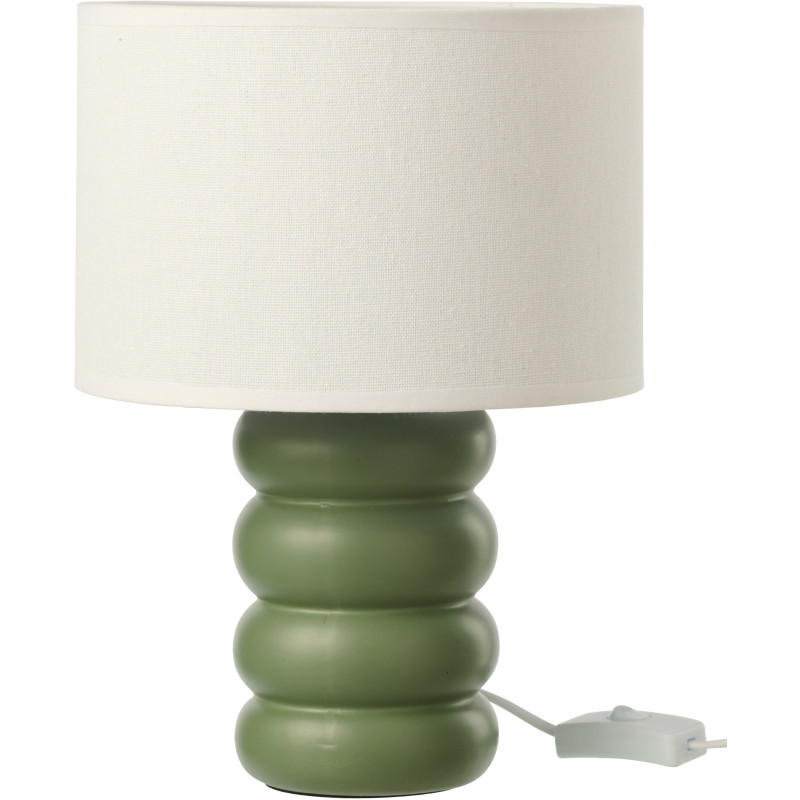 Lampe à poser design Pop H 31 cm Céramique Vert Lin Beige Eva 