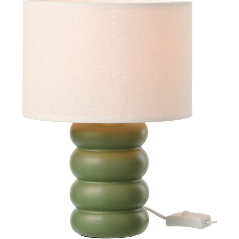 Lampe à poser design Pop H 31 cm Céramique Vert Lin Beige Eva 