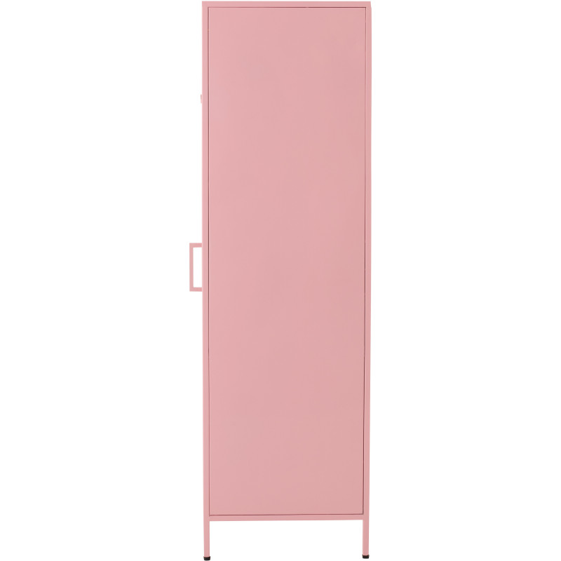 Armoire design Vague 1 porte Métal Rose clair Verre ondulé Semi-transparent Wevana 