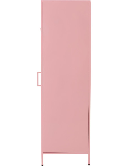 Armoire design Vague 1 porte Métal Rose clair Verre ondulé Semi-transparent Wevana 