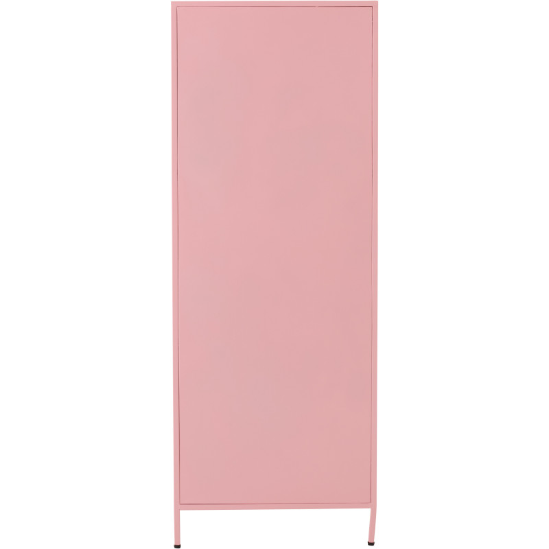 Armoire design Vague 1 porte Métal Rose clair Verre ondulé Semi-transparent Wevana 