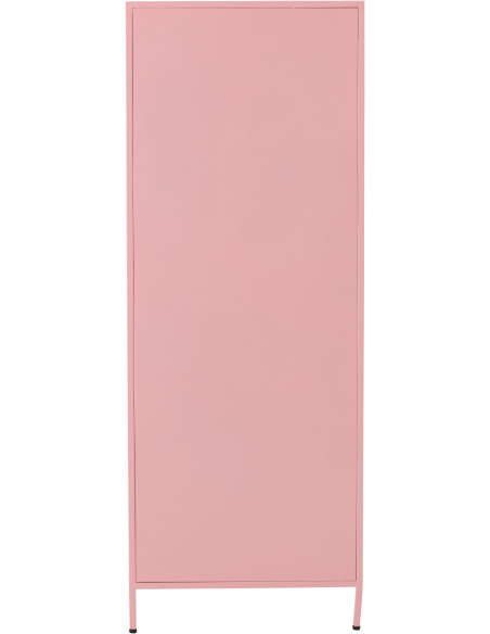 Armoire design Vague 1 porte Métal Rose clair Verre ondulé Semi-transparent Wevana 