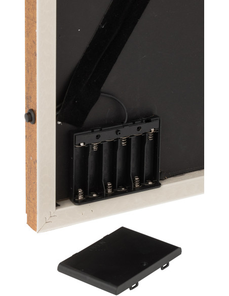 Grande Toile murale peinte lumineuse design Léopard chic Cadre en bois naturel Néonyo 