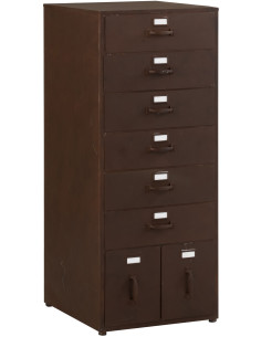 Meuble d'apothicaire design vintage 8 tiroirs Métal Marron rouille Bade 