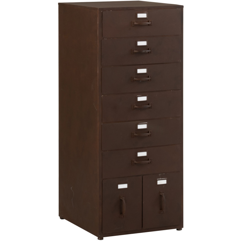 Meuble d'apothicaire design vintage 8 tiroirs Métal Marron rouille Bade 