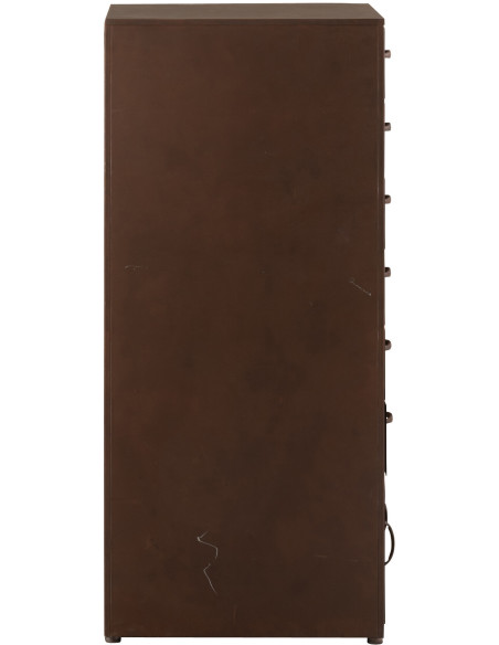 Meuble d'apothicaire design vintage 8 tiroirs Métal Marron rouille Bade 