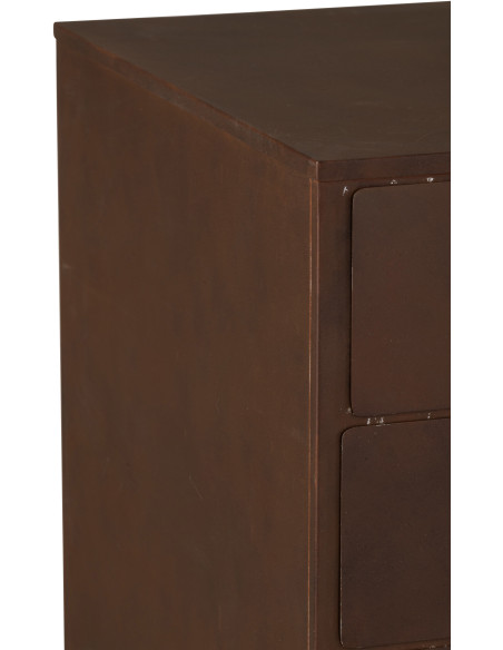 Meuble d'apothicaire design vintage 8 tiroirs Métal Marron rouille Bade 