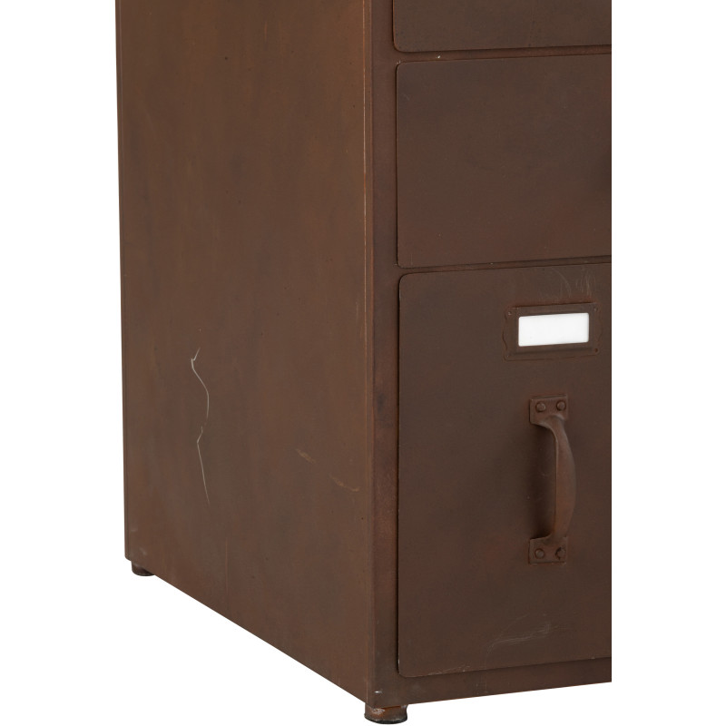Meuble d'apothicaire design vintage 8 tiroirs Métal Marron rouille Bade 