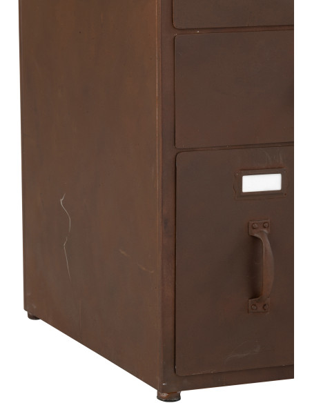 Meuble d'apothicaire design vintage 8 tiroirs Métal Marron rouille Bade 