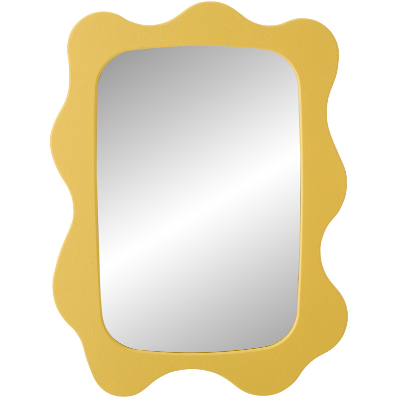 Miroir mural design Pop Vague Organique 57x76 Bois MDF Jaune Waviny 