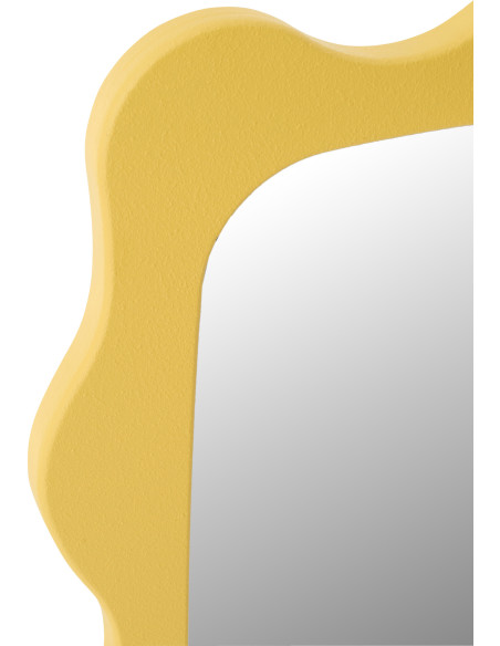 Miroir mural design Pop Vague Organique 57x76 Bois MDF Jaune Waviny 