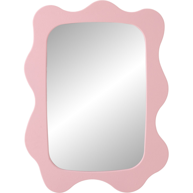 Miroir mural design Pop Vague Organique 57x76 Bois MDF Rose clair Waviny 