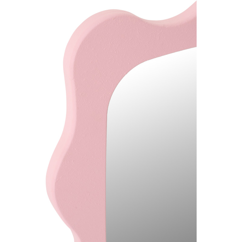 Miroir mural design Pop Vague Organique 57x76 Bois MDF Rose clair Waviny 