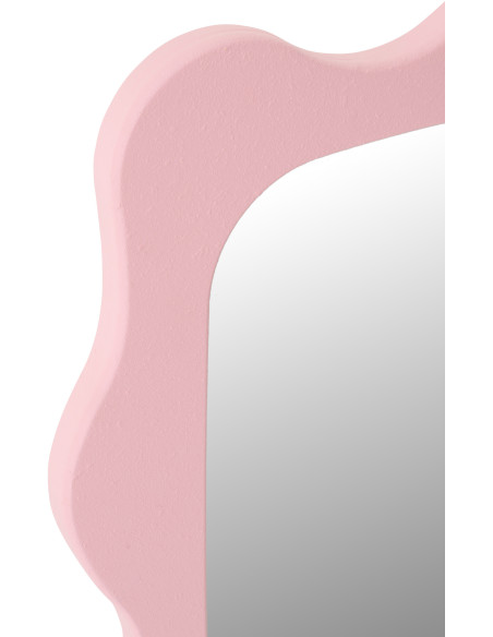 Miroir mural design Pop Vague Organique 57x76 Bois MDF Rose clair Waviny 