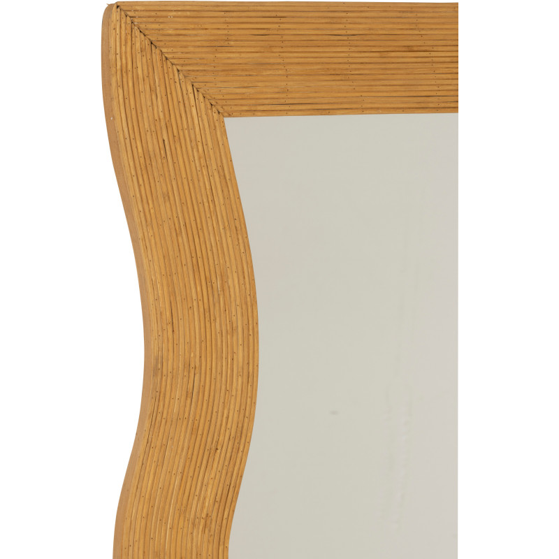 Miroir mural design contemporain Organique 67x175 Bambou Naturel Oréva 
